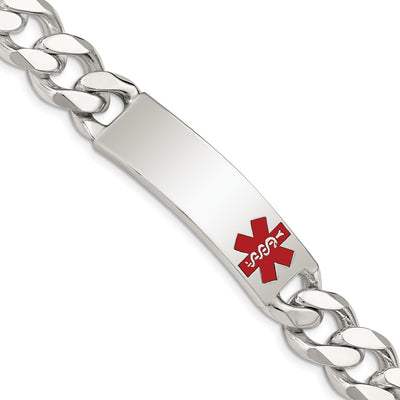 Sterling silver curb link ID bracelet