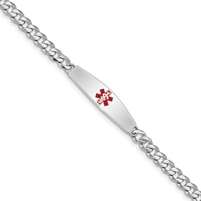 Sterling silver curb link ID bracelet