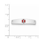 Sterling Silver Rhodium-plated Medical ID Plate, 28 x 7mm view