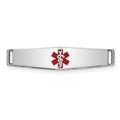 Sterling Silver Rhodium-plated Medical ID Plate, 28 x 7mm