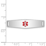 Sterling Silver Rhodium-plated Medical ID Plate, 37 x 9mm view