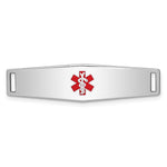 Sterling Silver Rhodium-plated Medical ID Plate, 37 x 9mm view