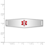 Sterling Silver Rhodium-plated Medical ID Plate, 48 x 13mm view