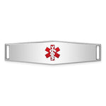 Sterling Silver Rhodium-plated Medical ID Plate, 48 x 13mm view