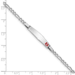 Sterling Silver Rhodium Children's Medical ID Bracelet w/Figaro ID Bracelet view 5
