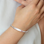 Sterling Silver Rhod-plated Children's Medical ID Bracelet w/Curb Link view 4