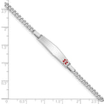 Sterling Silver Rhod-plated Children's Medical ID Bracelet w/Curb Link view 5