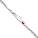 Sterling Silver Rhod-plated Children's Medical ID Bracelet w/Curb Link view 1