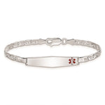Sterling Silver Rhod-plated Children's Medical ID Bracelet w/Anchor view 2