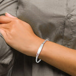 Sterling Silver Rhod-plated Children's Medical ID Bracelet w/Anchor view 4