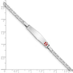 Sterling Silver Rhod-plated Children's Medical ID Bracelet w/Anchor view 5