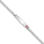 Sterling Silver Rhod-plated Children's Medical ID Bracelet w/Anchor view 1