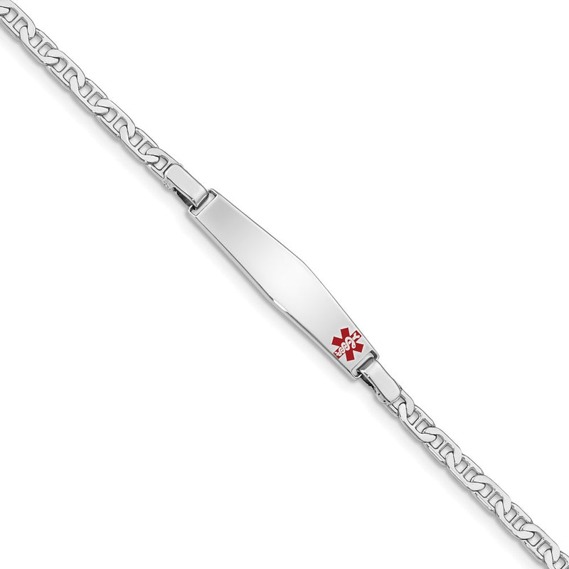 Sterling silver anchor link anchor ID bracelet