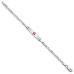 Sterling Silver Rhod-plated Children's Medical ID Bracelet w/Figaro view 3