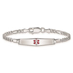 Sterling Silver Rhod-plated Children's Medical ID Bracelet w/Figaro view 2