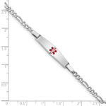 Sterling Silver Rhod-plated Children's Medical ID Bracelet w/Figaro view 5