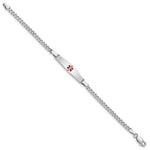 Sterling Silver Rhod-plated Children's Medical ID Curb Link Bracelet view 3