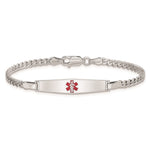 Sterling Silver Rhod-plated Children's Medical ID Curb Link Bracelet view 2