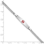 Sterling Silver Rhod-plated Children's Medical ID Curb Link Bracelet view 5