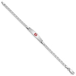 Sterling Silver Rhod-plated Children's Medical ID Anchor Link Bracelet view 3