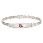 Sterling Silver Rhod-plated Children's Medical ID Anchor Link Bracelet view 2