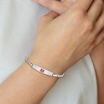 Sterling Silver Rhod-plated Children's Medical ID Anchor Link Bracelet view 4
