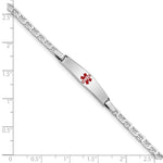 Sterling Silver Rhod-plated Children's Medical ID Anchor Link Bracelet view 5
