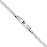 Sterling Silver Rhod-plated Children's Medical ID Anchor Link Bracelet view 1