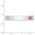 Sterling Silver Rhodium-plated Medical ID Plate, 6 x 40mm view