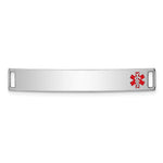 Sterling Silver Rhodium-plated Medical ID Plate, 6 x 40mm view