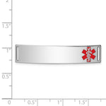 Sterling Silver Rhodium-plated Medical ID Plate, 10 x 40mm view