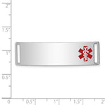 Sterling Silver Rhodium-plated Medical ID Plate, 13 x 40mm view