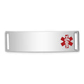 Sterling Silver Rhodium-plated Medical ID Plate, 13 x 40mm
