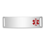 Sterling Silver Rhodium-plated Medical ID Plate, 13 x 40mm view