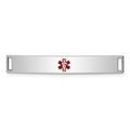 Sterling Silver Rhodium-plated Medical ID Plate, 7 x 41mm