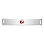 Sterling Silver Rhodium-plated Medical ID Plate, 7 x 41mm view