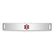 Sterling Silver Rhodium-plated Medical ID Plate, 7 x 41mm
