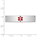 Sterling Silver Rhodium-plated Medical ID Plate, 11 x 43mm view