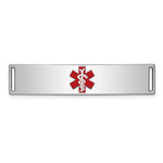 Sterling Silver Rhodium-plated Medical ID Plate, 11 x 43mm view