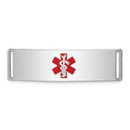 Sterling Silver Rhodium-plated Medical ID Plate, 12 x 45mm