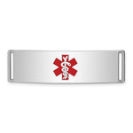 Sterling Silver Rhodium-plated Medical ID Plate, 12 x 45mm view