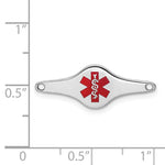 Sterling Silver Rhodium-plated Medical ID Plate, 9 x 25mm view