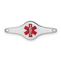Sterling Silver Rhodium-plated Medical ID Plate, 9 x 25mm