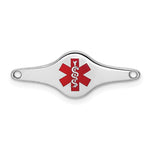 Sterling Silver Rhodium-plated Medical ID Plate, 9 x 25mm view