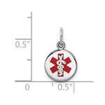 Sterling Silver Rhodium-plated Medical Charm view 4