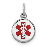 Sterling Silver Rhodium-plated Medical Charm view 1