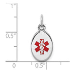 Sterling Silver Rhodium-plated Medical Jewelry Charm view 4