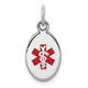 Sterling Silver Rhodium-plated Medical Jewelry Charm