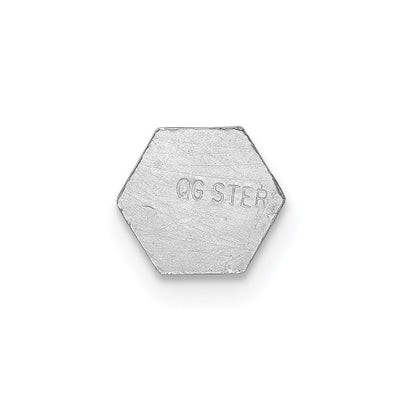 Sterling Silver Rhodium Non-enameled Attachable Emblem Medical Charm, 6 x 7mm