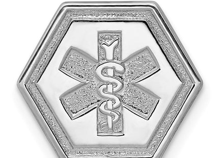Sterling Silver Rhodium Non-enameled Attachable Emblem Medical Charm (Style XSM89N)